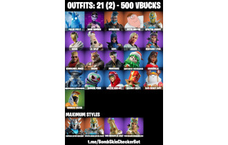 UNIQUE - Dark Bomber, Omegarok Max [21 Skins, 500 Vbucks, 45 Axes, 37 Emotes, 49 Gliders and MORE!]