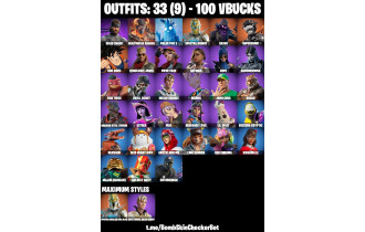 UNIQUE - John Cena, Solid Snake, Son Goku [33 Skins, 100 Vbucks, 37 Axes, 25 Emotes, 30 Gliders and MORE!]