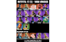 UNIQUE - Peter Griffin Max, Renegade Lynx Max [17 Skins, 1050 Vbucks, 16 Axes, 15 Emotes, 18 Gliders and MORE!]