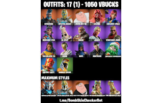 UNIQUE - Peter Griffin Max, Renegade Lynx Max [17 Skins, 1050 Vbucks, 16 Axes, 15 Emotes, 18 Gliders and MORE!]