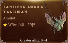 Banished Lord's Talisman [ ⭐️ Affix: HIGH ROLL]