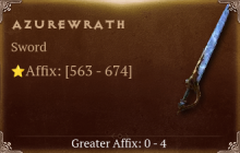 Azurewrath [ ⭐️ Affix: HIGH ROLL]