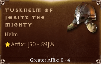 Tuskhelm of Joritz the Mighty [ ⭐️ Affix: HIGH ROLL]