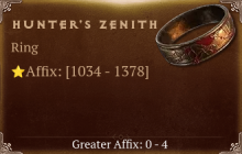 Hunter's Zenith [ ⭐️ Affix: HIGH ROLL]