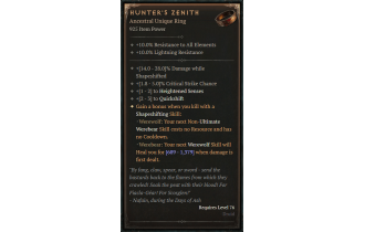 Hunter's Zenith [ ⭐️ Affix: MAX ROLL]