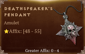 Deathspeaker's Pendant [ ⭐️ Affix: HIGH ROLL]