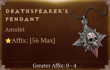 Deathspeaker's Pendant [ ⭐️ Affix: MAX ROLL]