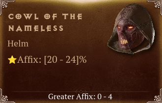 Cowl of the Nameless [ ⭐️ Affix: HIGH ROLL]