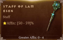 Staff of Lam Esen [ ⭐️ Affix: HIGH ROLL]