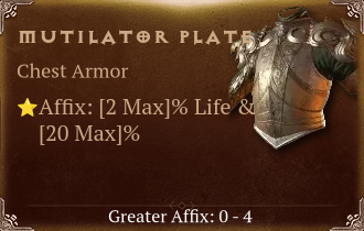 Mutilator Plate [ ⭐️ Affix: MAX ROLL]