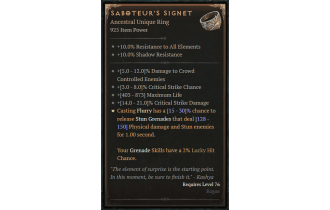 Saboteur's Signet [ ⭐️ Affix: HIGH ROLL]