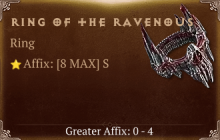 Ring of the Ravenous [ ⭐️ Affix: MAX ROLL]