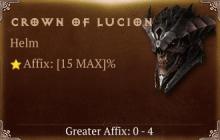 Crown of Lucion [ ⭐️ Affix: MAX ROLL]