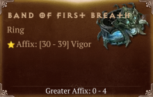 Band of First Breath [ ⭐️ Affix: HIGH ROLL]