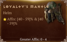 Loyalty's Mantle [ ⭐️ Affix: HIGH ROLL]