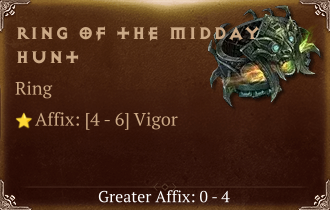 Ring of the Midday Hunt [ ⭐️ Affix: HIGH ROLL]