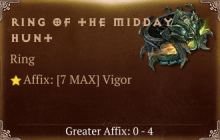 Ring of the Midday Hunt [ ⭐️ Affix: MAX ROLL]