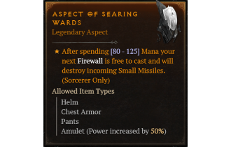 Aspect of Searing Wards [Max Roll]