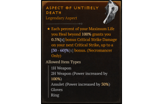 Aspect of Untimely Death [Max Roll]