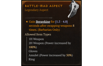 Battle-Mad Aspect [Max Roll]