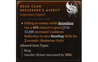 Bear Clan Berserker's Aspect [Max Roll]