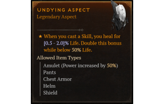 Undying Aspect [Max Roll]