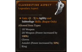 Clandestine Aspect [Max Roll]