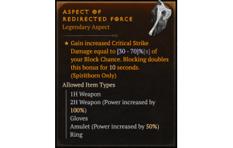 Aspect of Redirected Force [Max Roll]