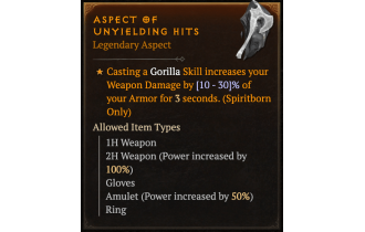 Aspect of Unyielding Hits [Max Roll]