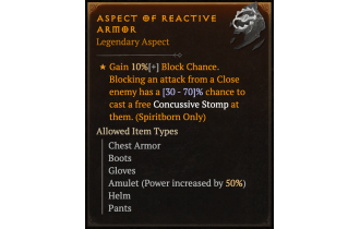 Aspect of Reactive Armor [Max Roll]