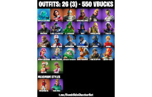 UNIQUE - Rippley Vs Sludge, Reaper Axe, Sentinel [26 Skins, 550 Vbucks, 35 Axes, 40 Emotes, 42 Gliders and MORE!]