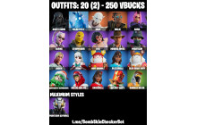 UNIQUE - Darth Vader, Polar Peely [20 Skins, 250 Vbucks, 25 Axes, 23 Emotes, 29 Gliders and MORE!]