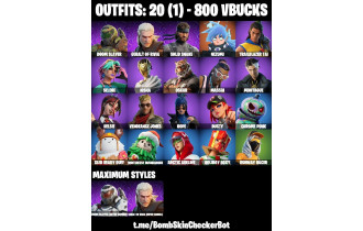 UNIQUE - Doom Slayer Astro Armor, Chrome Punk, Solid Snake [20 Skins, 800 Vbucks, 29 Axes, 25 Emotes, 36 Gliders and MORE!]