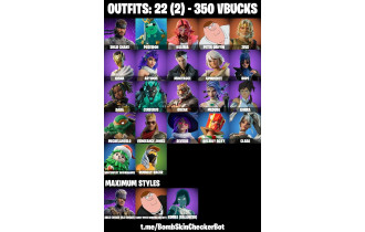 UNIQUE - Korra Max, Solid Snake Max, Poseidon [22 Skins, 350 Vbucks, 24 Axes, 23 Emotes, 18 Gliders and MORE!]