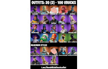 UNIQUE - Solid Snake, Spectra Knight [20 Skins, 100 Vbucks, 20 Axes, 21 Emotes, 18 Gliders and MORE!]