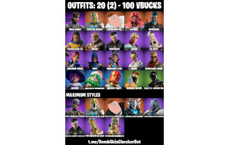 UNIQUE - Solid Snake, Spectra Knight [20 Skins, 100 Vbucks, 20 Axes, 21 Emotes, 18 Gliders and MORE!]