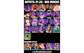 UNIQUE - Peter Griffin Max, Solid Snake [21 Skins, 550 Vbucks, 18 Axes, 17 Emotes, 18 Gliders and MORE!]