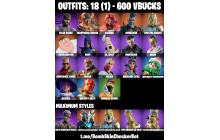 UNIQUE - Solid Snake Max, Valeria [18 Skins, 600 Vbucks, 24 Axes, 18 Emotes, 27 Gliders and MORE!]