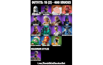 UNIQUE - Clone Trooper, Solid Snake [15 Skins, 400 Vbucks, 23 Axes, 19 Emotes, 29 Gliders and MORE!]