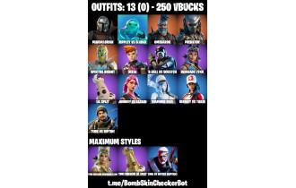 UNIQUE - Mandalorian, Rippley Vs Sludge [13 Skins, 250 Vbucks, 14 Axes, 20 Emotes, 19 Gliders and MORE!]