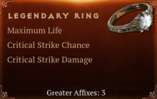 Legendary Ring[Life (Greater), Crit (Greater)]