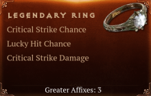 Legendary Ring[Crit (Greater), LHC (Greater)]