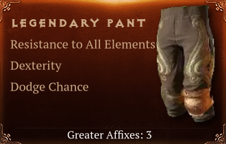 Legendary Pants[ResistAll (Greater), DEX (Greater)]