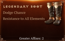 Legendary Boots[Dodge (Greater), ResistAll (Greater)]