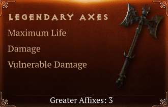 Legendary Axe[Life (Greater), DMG (Greater)]