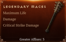 Legendary Mace[Life (Greater), DMG (Greater)]