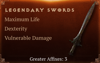 Legendary Sword[Life (Greater), DEX (Greater)]