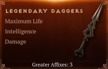 Legendary Dagger[Life (Greater), INT (Greater)]