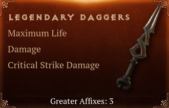 Legendary Dagger[Life (Greater), DMG (Greater)]