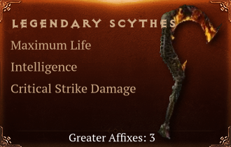 Legendary Scythe[Life (Greater), INT (Greater)]